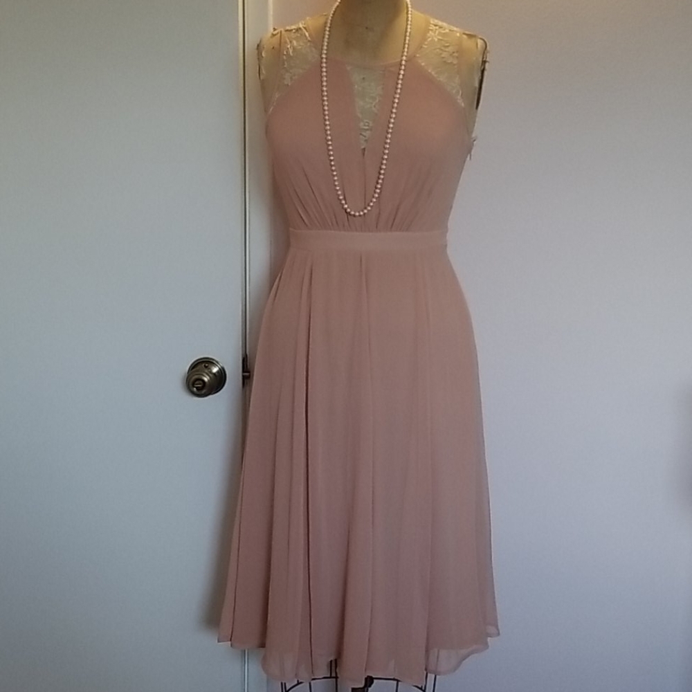 NWOT Forever 21 Pink Chiffon Lace Cocktail Dress